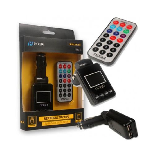 Transmisor Fm Para Auto Mp3 Microsd Usb Con Control Cargador 2A Noga Ng-26  