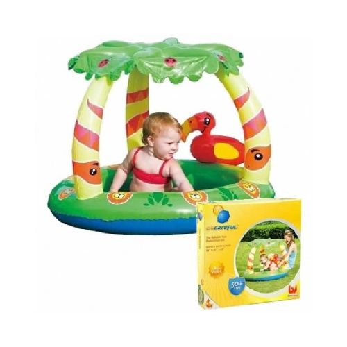 Pileta Inflable Con Techo Selva Jungla Para Niños Pelotero 99X91X71Cm Proteccion Uv Bestway  