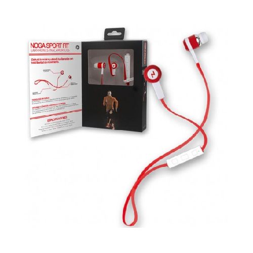 Auricular Noga Ng-Bt326 Bluetooth Sport Con Microfono Rojo Y Blanco