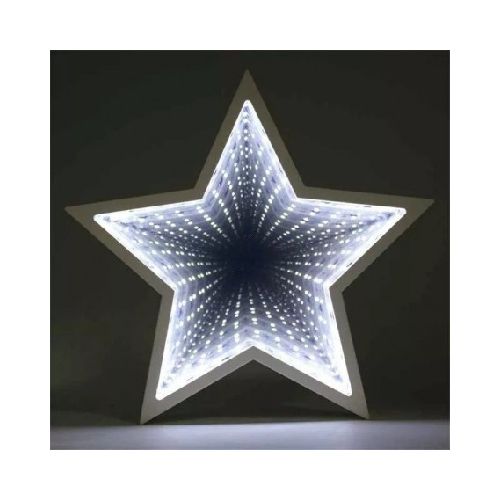 Espejo Luminoso Efecto 3D Estrella A Pilas Decoracion Led 81078