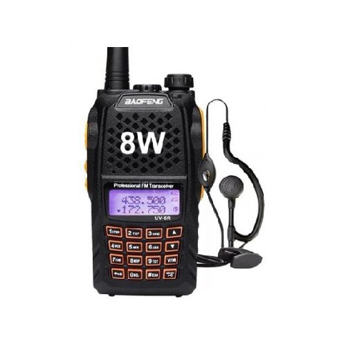 Handy Baofeng Uv6r 8w Bibanda Radio Walkie Talkie Vhf Uhf + Auricular Manos Libres  