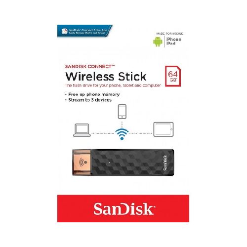 Pen Drive 64Gb Inalambrico Wireless Sandisk Stick Connect Wi-Fi  