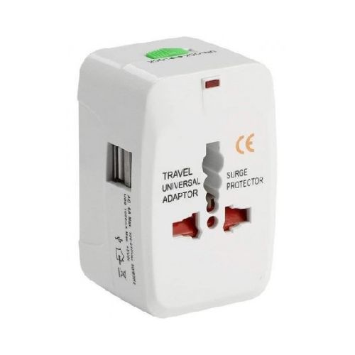 Adaptador Cargador Viajero Doble Usb Enchufe Universal