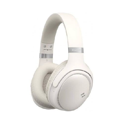 Auricular Inalambrico Bluetooth 5.3 Radio FM Lector Para Tarjeta Micro SD Vincha Havit H630BT Beige  