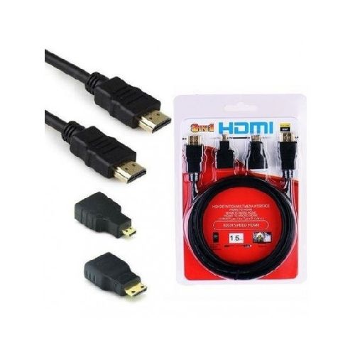 Cable Hdmi 3 En 1 Adaptadores Mini Hdmi & Micro Hdmi 1.5Mts Sm-C7820