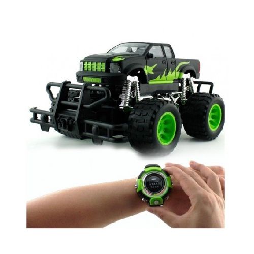 Auto Rc Control Remoto Smartwatch Monster Con 6 Comandos De Voz Con Reloj