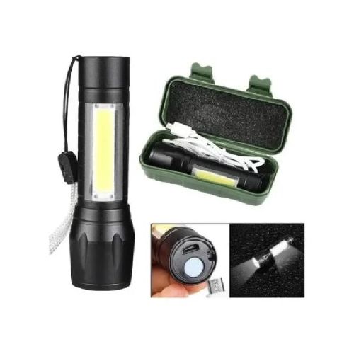  Linterna Recargable Mini Tactica Led Militar Zoom Usb 9cm