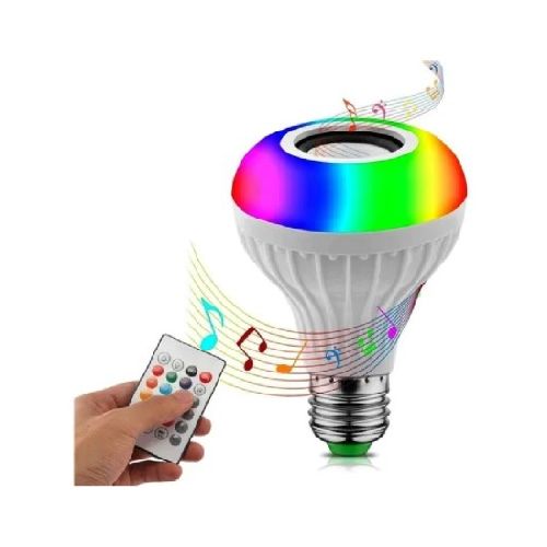  Foco Luz Led con Parlante Bluetooth RGB con control remoto
