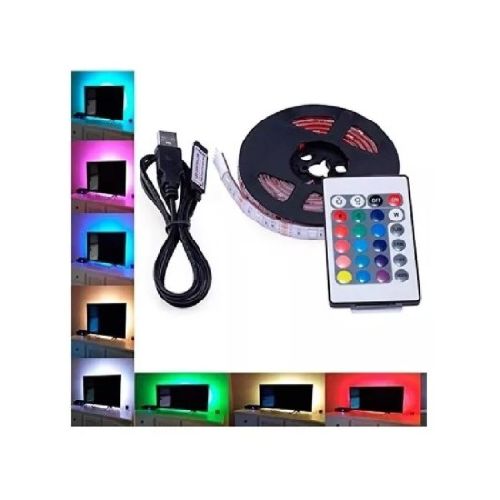  Kit Tira LED 2mts RGB 50×50 con control conexión USB INTERIOR