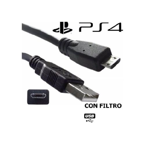  Cable USB Cargador Joystick Playstation 4 PS4 con filtro