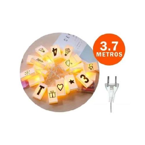  Guirnalda Tira Luces Led Letras Luz Calida Decoracion 3.7mts 220v