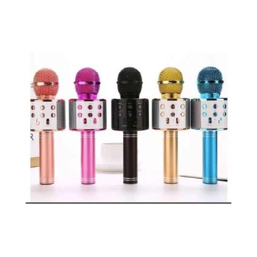  Micrófono Karaoke con Parlante Portátil Bluetooth USB MicroSD W858