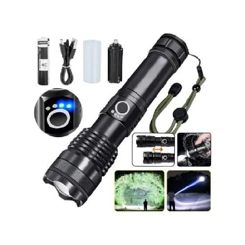  Linterna P50 Recargable Zoom Tactica Led Caza Pesca