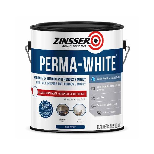 Látex Interior Perma-White Semi Mate Blanco 3,8 Litros | Prestigio - Prestigio - Tienda Online