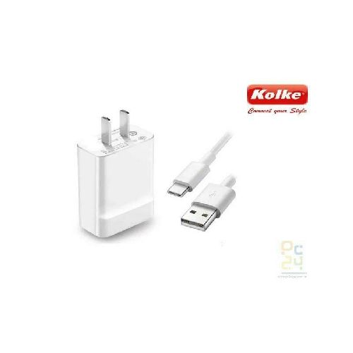 CARGADOR 220-USB TIPO C QC3 18W +CABLE CAR-QC-CB (sal:6V-3A/9V-2A/12V-1.5A) -BLANCO-  