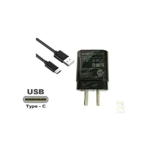 CARGADOR 220-USB TIPO C QC3 18W +CABLE CAR-QC-CB (sal:6V-3A/9V-2A/12V-1.5A) -NEGRO-  