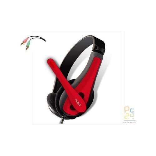 AURICULARES NOGANET NGV-400 +MIC +VARILLA (ROJO) +VINCHA  