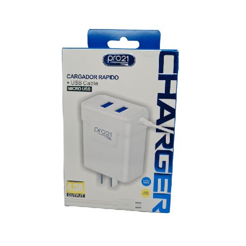 Cargador Viajero Micro USB – 4.3A C/2 Salida USB