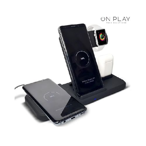 BASE DE CARGA 4 EN 1 SOUL PARA CELULAR RELOJ Y AURICULARES POR INDUCCIÓN