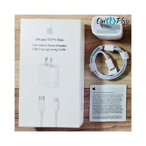 CARGADOR IPHONE 11 PRO MAX CARGA RÁPIDA 20W REPLICA CON CABLE TIPO C LIGHTNING