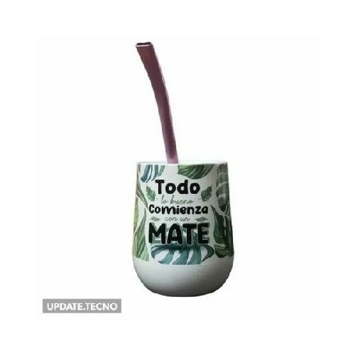 Mate Deco con bombilla de acero inoxidable  