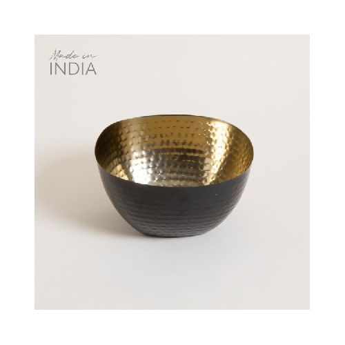 Bowl de Acero Inoxidable Cuadrado Black & Golden Nisha