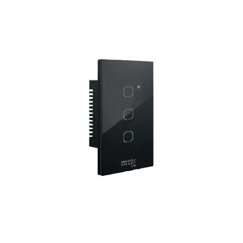 Tecla Llave Interruptor Smart Wifi Negra Alexa 3 Puntos