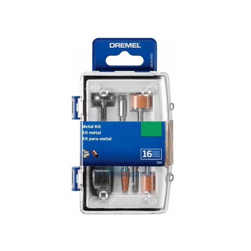 Dremel Set/Kit De Accesorios De Minitorno Para Metal Para Grabar, Esmerilar y Limpiar – 16 Piezas (Modelo 734)