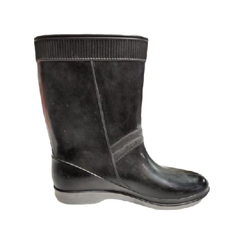 Bota De Lluvia Pvc Dama Color Negra Impermeable