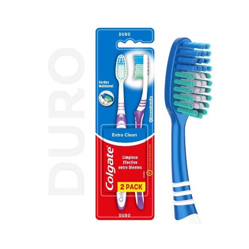 Cepillo De Dientes Colgate Extra Clean Firme Doble Acción 2 U - Supermercado Disco Online | Todo lo Que Necesitás