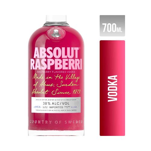 Vodka Absolut Raspberri 700 Ml - Supermercado Disco Online | Todo lo Que Necesitás