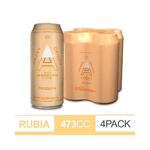 cerveza ANDES ORIGEN Fresquita 473cc 4un - Supermercado Disco Online | Todo lo Que Necesitás