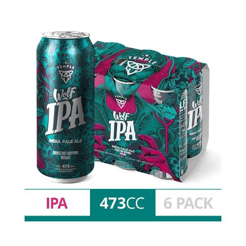 Cerveza Temple Wolf Ipa 473 Ml x 6 Un - Supermercado Disco Online | Todo lo Que Necesitás