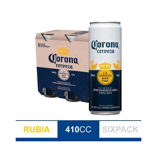 cerveza CORONA Rubia 410cc sixpack - Supermercado Disco Online | Todo lo Que Necesitás