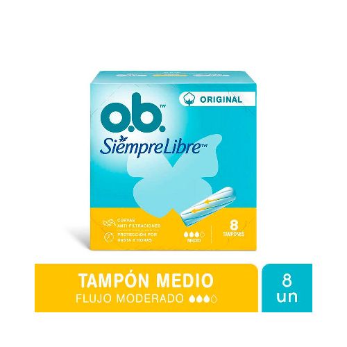 TAMPONES OB SIEMPRE LIBRE MEDIO X 8 UN. - Supermercado Disco Online | Todo lo Que Necesitás