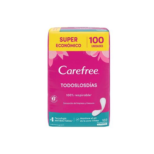 Protectores diarios CAREFREE Todos Los Días x100 un - Supermercado Disco Online | Todo lo Que Necesitás