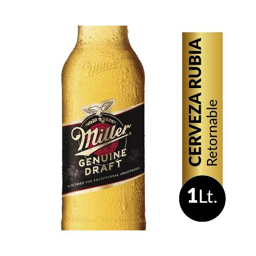 cerveza MILLER Genuine Draft 1lt Ret - Supermercado Disco Online | Todo lo Que Necesitás