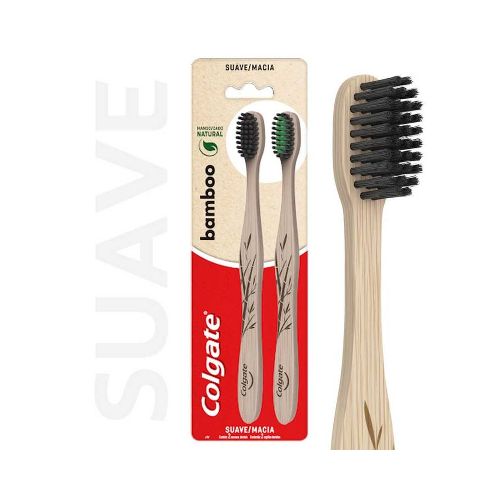 CEPILLO DE DIENTES COLGATE BAMBOO CARBON 2 U - Supermercado Disco Online | Todo lo Que Necesitás