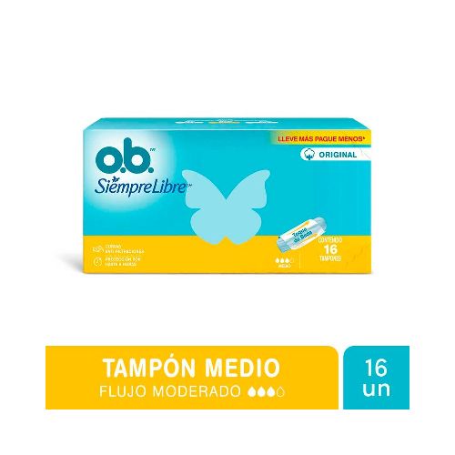 TAMPONES OB SIEMPRE LIBRE MEDIO X 16 UN. - Supermercado Disco Online | Todo lo Que Necesitás