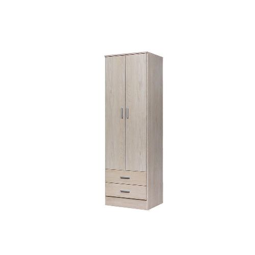 Placard Ricchezze Tana Eco 2 Puertas 2 Cajones Fresno Blanco - Maxihogar