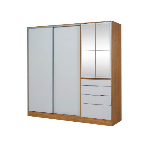 Placard Ricchezze Murano Mix 2.07Mts 4 Puertas 4 Cajones Hickory/Blanc - Maxihogar