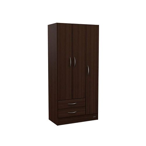 Placard Mosconi 3 Puertas 2 Cajones Chocolate 1.80 Mts - Maxihogar