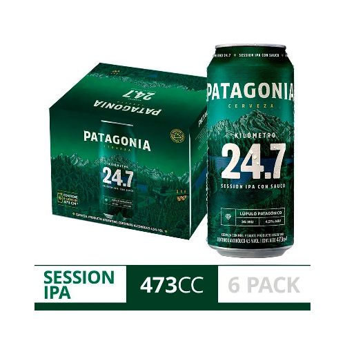 Cerveza 24.7 Patagonia Session Ipa 473 Ml 6u - Masonline - Más Online