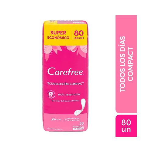 Protectores Diarios Carefree Todos Los Días Compact X80 Un - Masonline - Más Online