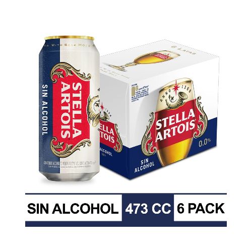 Cerveza Stella Artois Sin Alcohol 473 Ml 6u - Masonline - Más Online