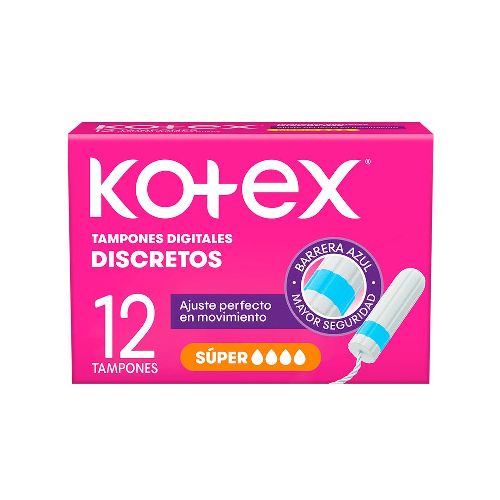 Tampones Digitales Kotex Super 12 U - Masonline - Más Online