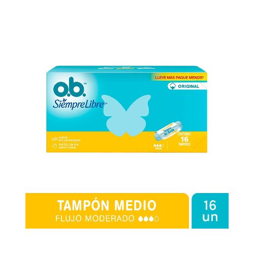 Tampones Ob Siempre Libre Medio X 16 Un. - Masonline - Más Online