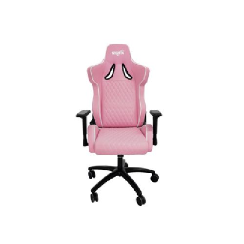 Silla gamer reforzada metálica, diseño único, color rosa con hilos blancos NISUTA - NSBUG3  