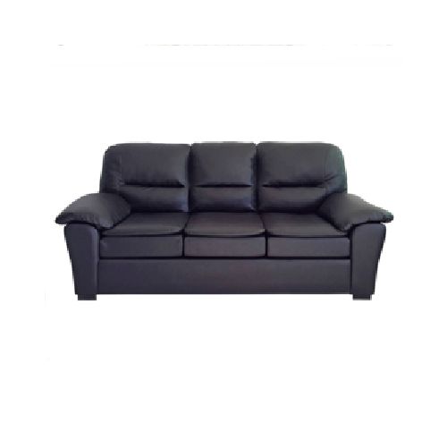 Sillón Nevada 3 Cuerpos de Eco Cuero Talampaya Negro Full Confort  