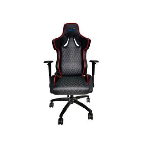 Silla gamer reforzada metálica, diseño único, color negro con hilos rojos NISUTA - NSBUG3  